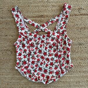 Free People Melanie Rose Printed Tank Top S